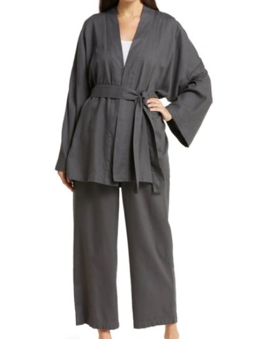 SKIMS Drapey Sleep Set In Ash - Medium
